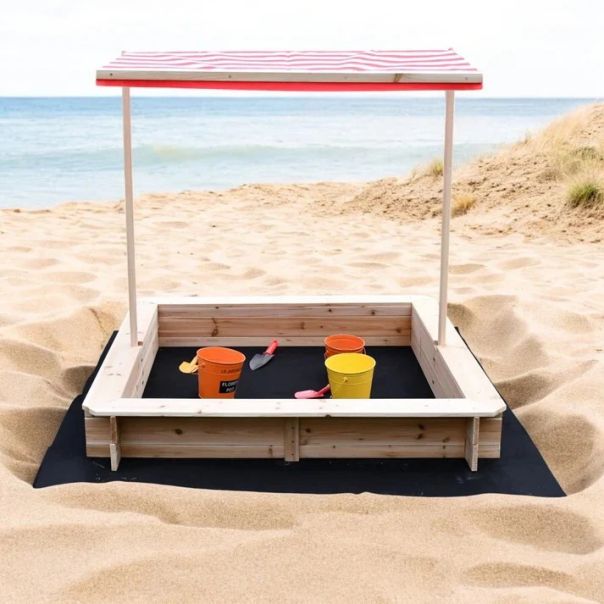 Dečiji pesčanik KINDER HOME sa podesivim krovom sa UV zaštitom - C766