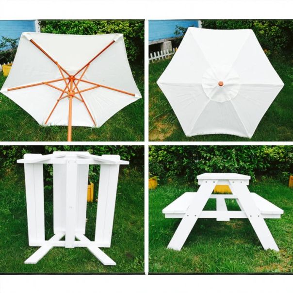 KINDER HOME Baštenska garnitura KINDER HOME, Dečiji sto za piknik, Kišobran anti-UV 30+ - C076-1