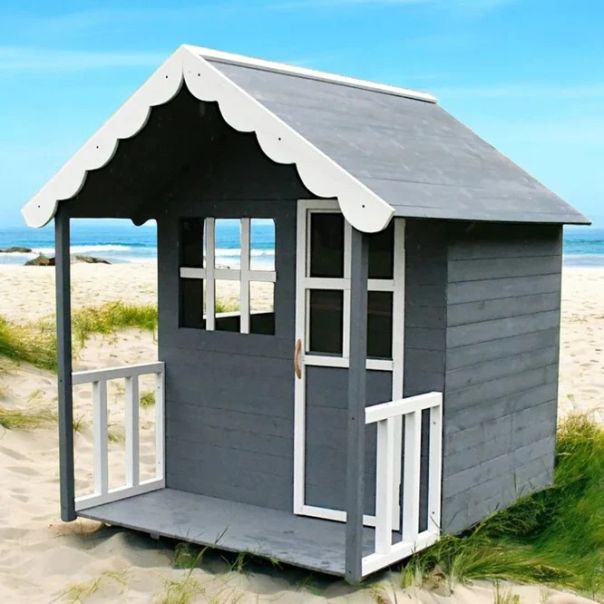 Drvena dečija kućica KINDER HOME za igre na otvorenom u dvorištu i bašti - C1084