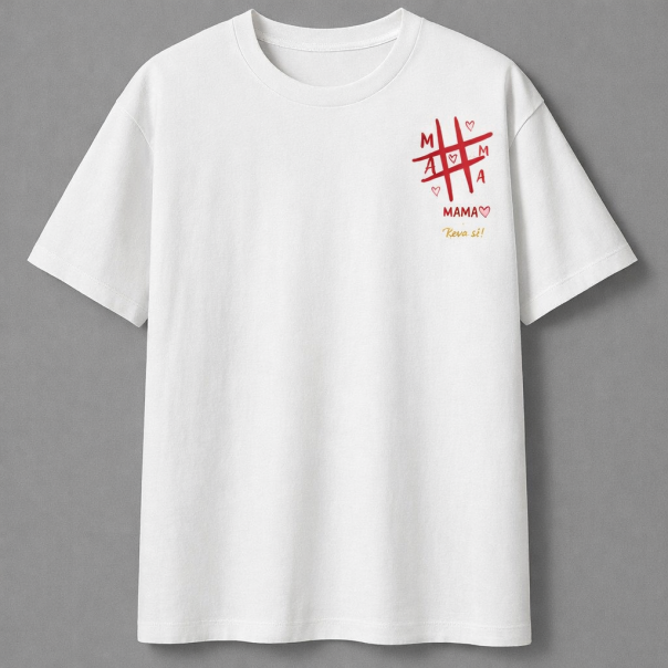 KEVA SI Ženska Majica oversize - Mama, bela - EP2879445