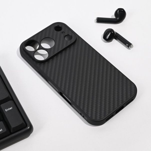 Maska za iPhone 17 Pro 6.3 crna Carbon fiber - 223496