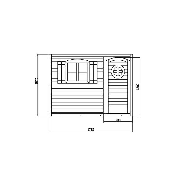 Velika drvena dečija kućica sa verandom KINDER HOME - C181-1