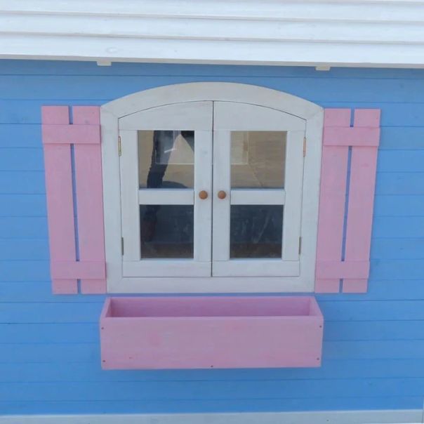 Velika drvena dečija kućica sa verandom KINDER HOME - C181-1