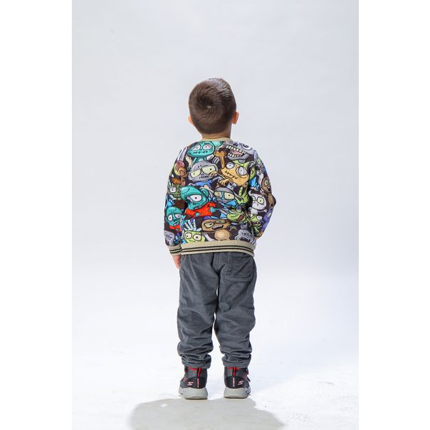 BAIKA Štrikana bomber jakna za dečake - Zombi - BDZOM