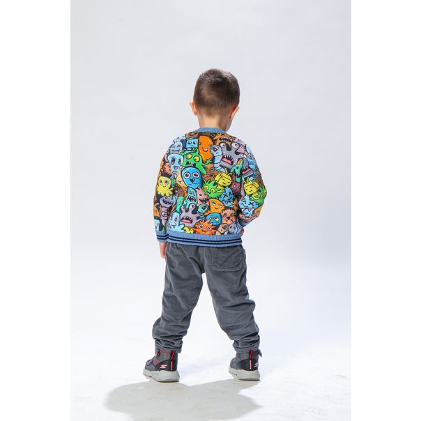 BAIKA Štrikana bomber jakna za dečake - Čudovišta - BDMON