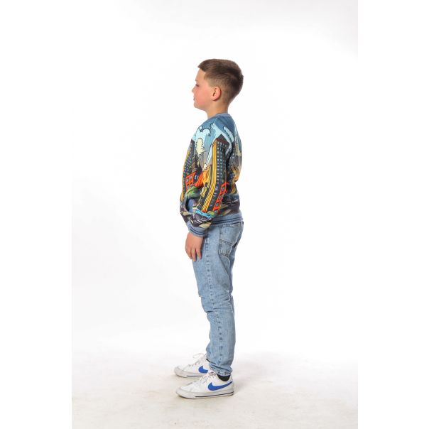 BAIKA Štrikana bomber jakna za dečake - Retro Auto - BDRAU