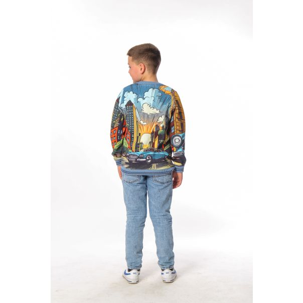 BAIKA Štrikana bomber jakna za dečake - Retro Auto - BDRAU