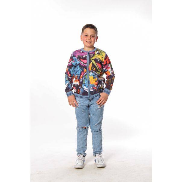 BAIKA Štrikana bomber jakna za dečake - Graffiti Dino - BDGDI
