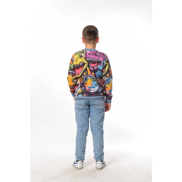 BAIKA Štrikana bomber jakna za dečake - Graffiti Dino - BDGDI