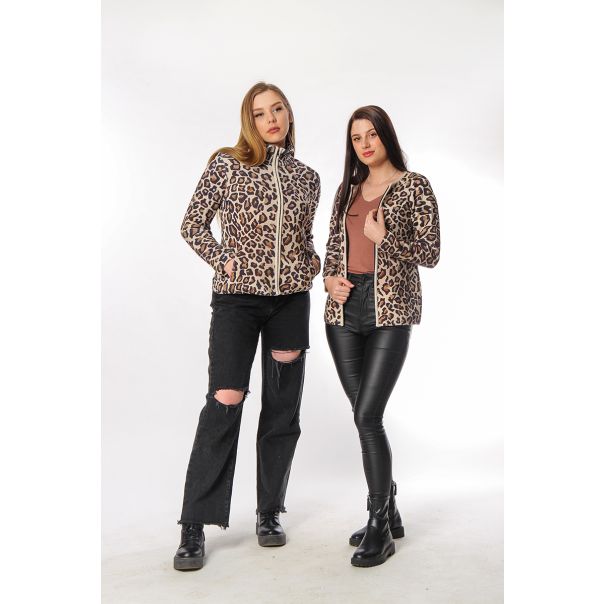 BAIKA Štrikana jakna za žene - Leopard - JOLEO