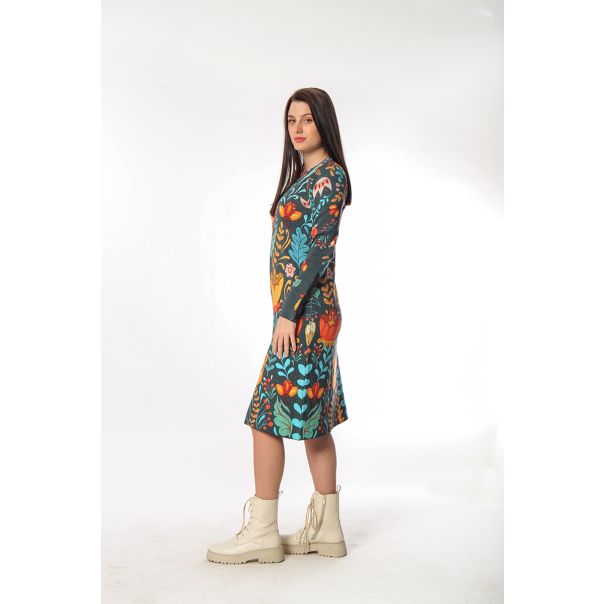 BAIKA Štrikana haljina za žene - Boemska bašta - ZHOBBA