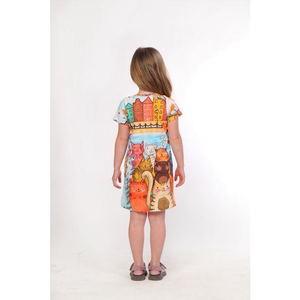 BAIKA Letnja haljina za devojčice - Mace iz Amsterdama - LHDAMS