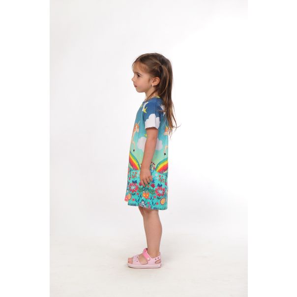 BAIKA Letnja haljina za devojčice - Rainbow unicorn - LHDRUNI