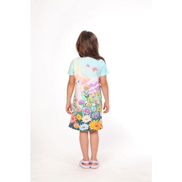 BAIKA Letnja haljina za devojčice - Cica u cveću - LHDCCV