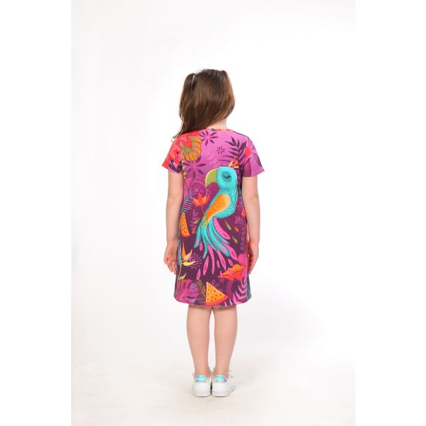 BAIKA Letnja haljina za devojčice - Papagaj - LHDPAP