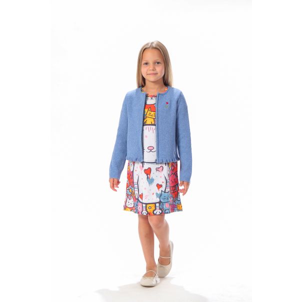 BAIKA Kardigan za devojčice - Solid Plavi - TKDSPLV