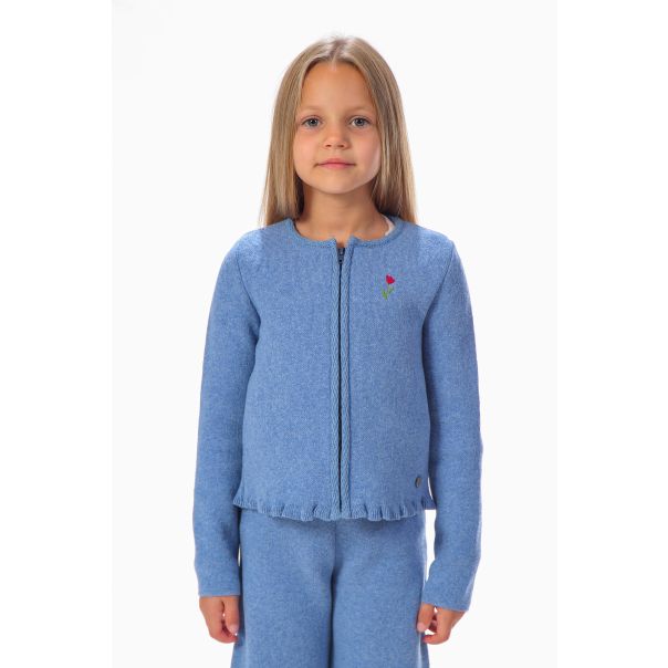 BAIKA Kardigan za devojčice - Solid Plavi - TKDSPLV