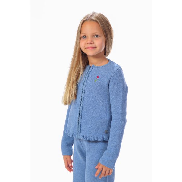 BAIKA Kardigan za devojčice - Solid Plavi - TKDSPLV