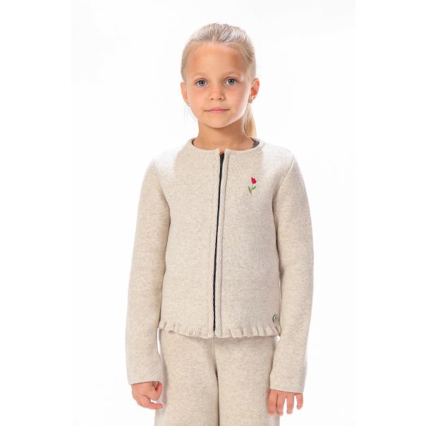 BAIKA Kardigan za devojčice - Solid Krem - TKDSKRM