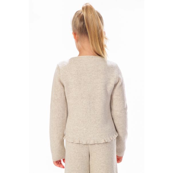 BAIKA Kardigan za devojčice - Solid Krem - TKDSKRM