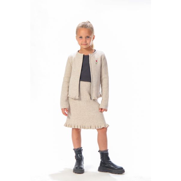 BAIKA Kardigan za devojčice - Solid Krem - TKDSKRM