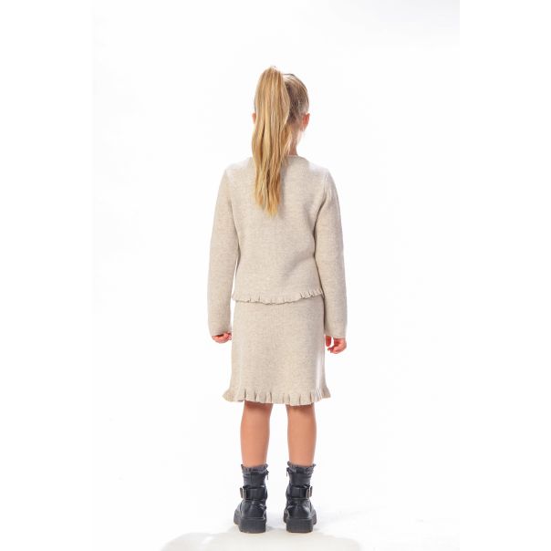 BAIKA Kardigan za devojčice - Solid Krem - TKDSKRM