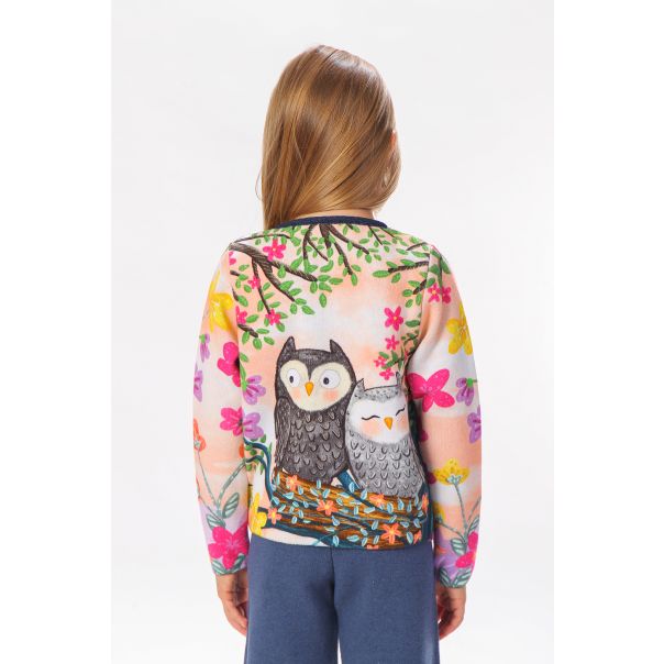 BAIKA Kardigan za devojčice - Zaljubljene Sove - TKDSOVE