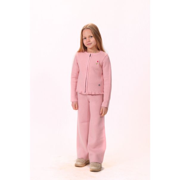 BAIKA Kardigan za devojčice - Solid Rozi - TKDSPINK