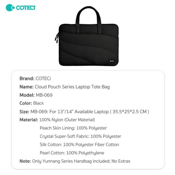 Torba za laptop Coteci MB-069 13-14 inch crna - EP2781516
