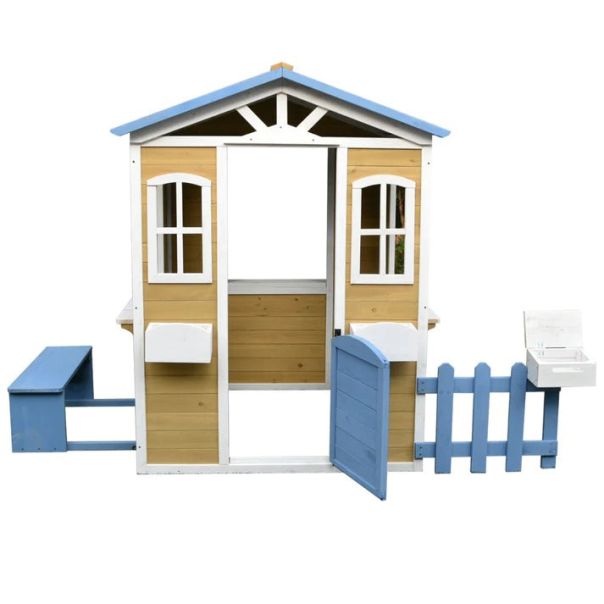 KINDER HOME Dečija kućica, drvena, igra na otvorenom u dvorištu i bašti - C351