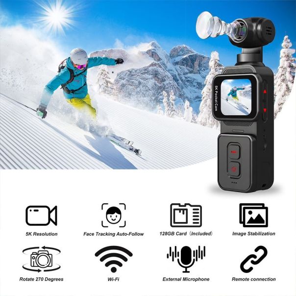 JWD Akciona kamera 5K pocket crna - EP3124108