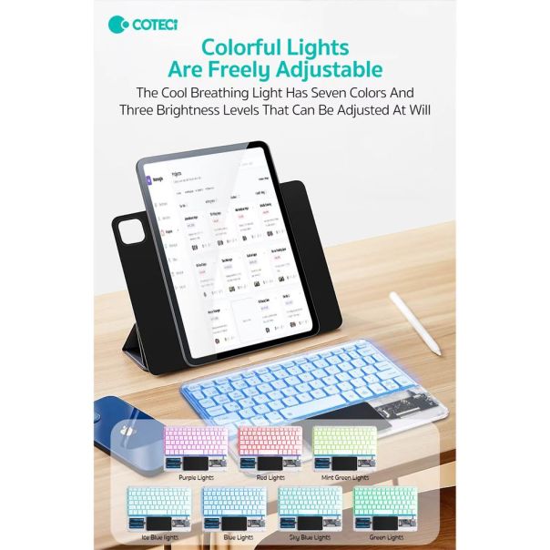Tastatura Coteci Punk 84013 Wireless touchpad transparent plava - EP3055714