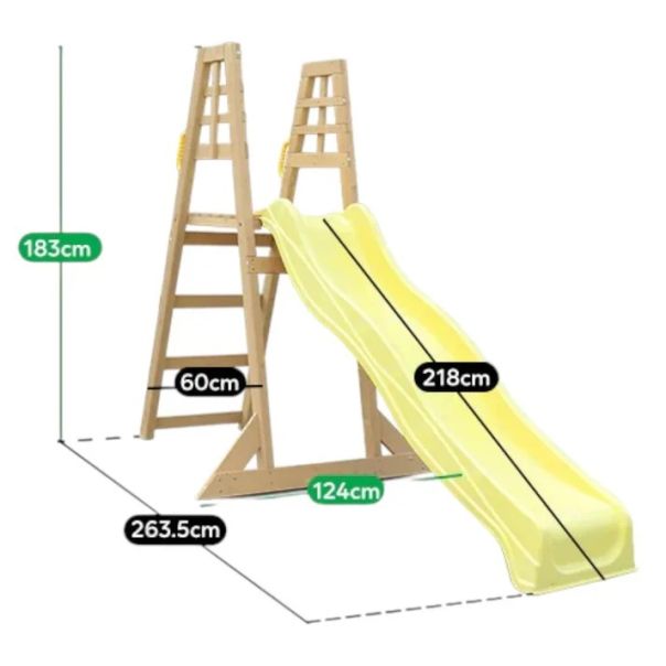 Dečija drvena penjalica sa toboganom KINDER HOME - C440