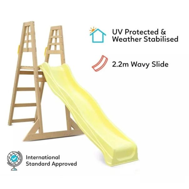 Dečija drvena penjalica sa toboganom KINDER HOME - C440