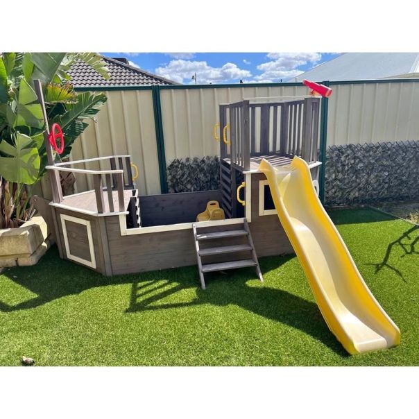 Dečija drvena penjalica Piratski brod sa toboganom i peskarnikom KINDER HOME - EP2882603