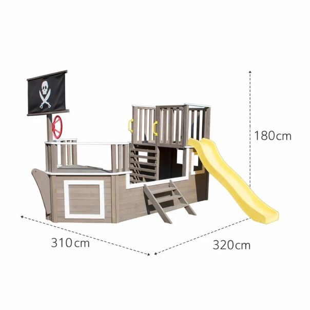 Dečija drvena penjalica Piratski brod sa toboganom i peskarnikom KINDER HOME - EP2882603
