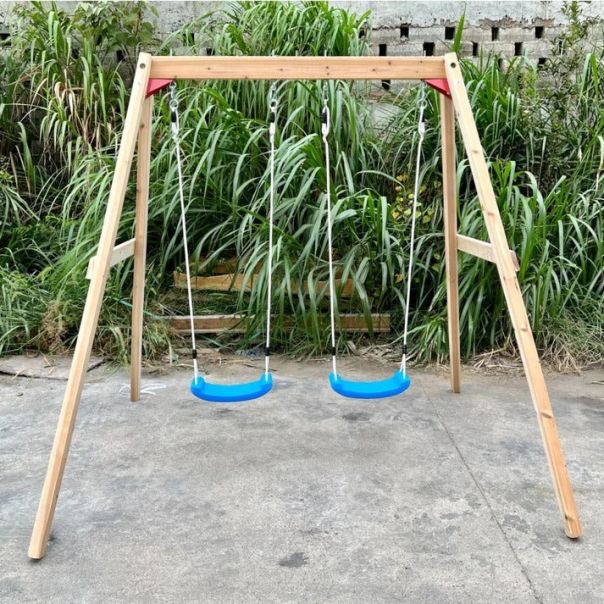 Dečija drvena ljuljaška KINDER HOME za baštu, dupla - C673