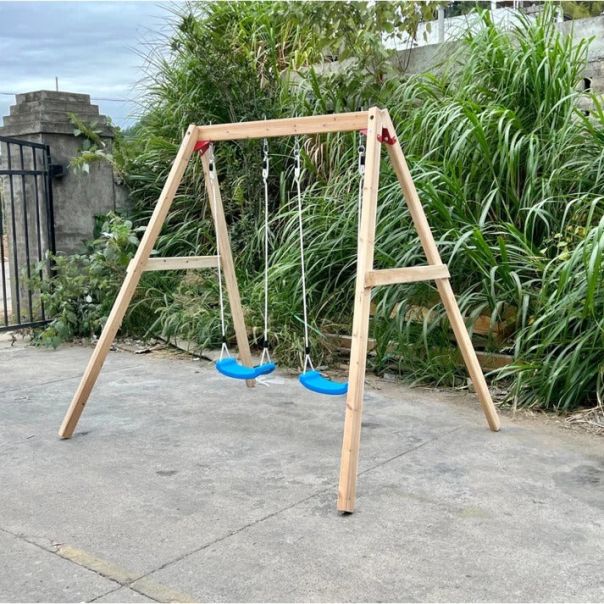 Dečija drvena ljuljaška KINDER HOME za baštu, dupla - C673