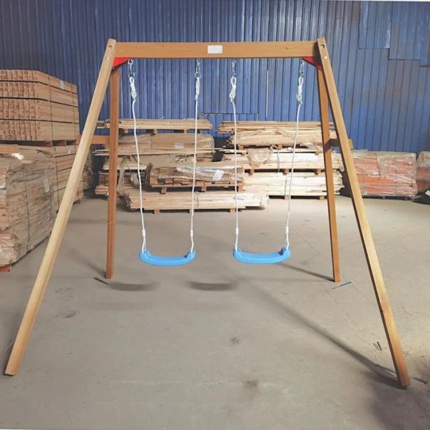 Dečija drvena ljuljaška KINDER HOME za baštu, dupla - C673