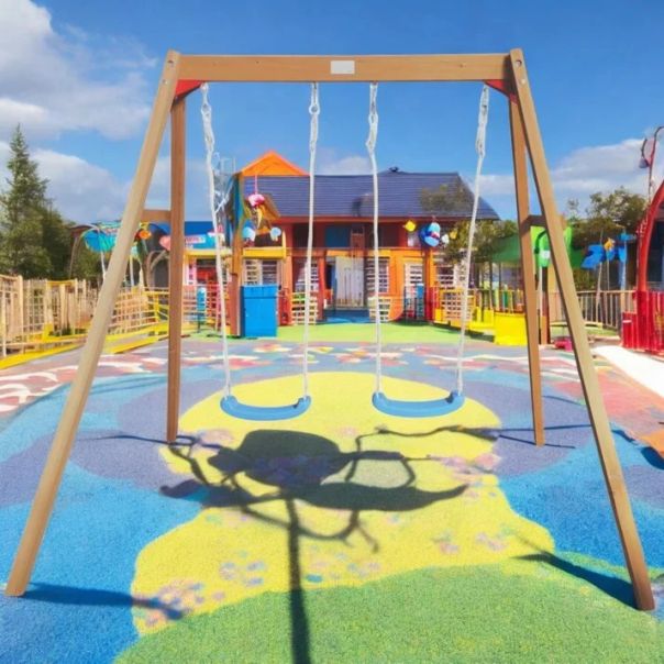 Dečija drvena ljuljaška KINDER HOME za baštu, dupla - C673