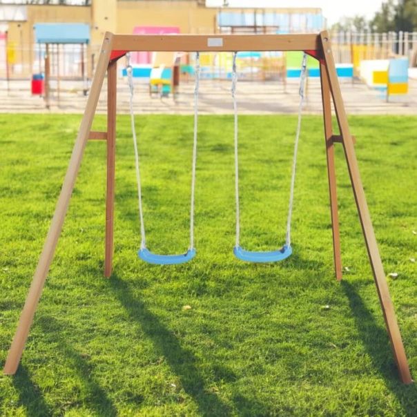 Dečija drvena ljuljaška KINDER HOME za baštu, dupla - C673