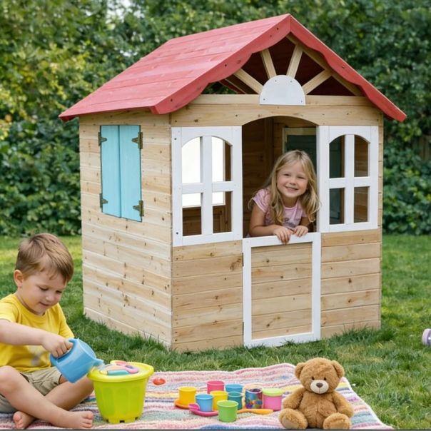 Dečija drvena kućica za igru na otvorenom KINDER HOME - EP2988389