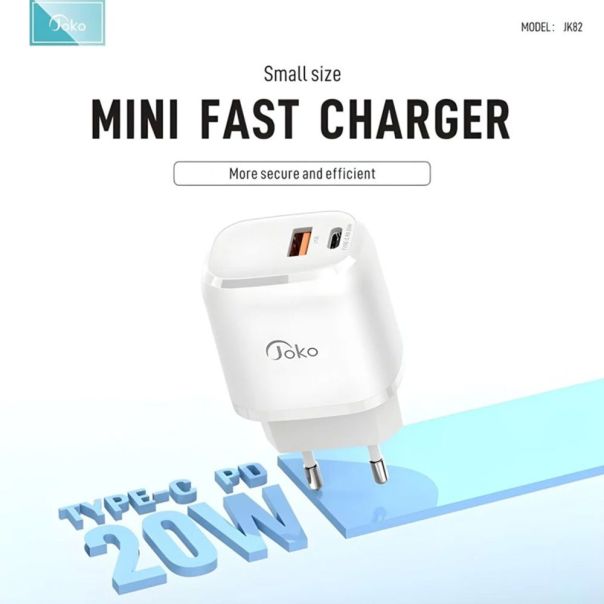 Kucni punjac KONFULON JK82 + DC64 PD 20W, QC 18W, sa kablom USB na Lightning beli - EP2937022