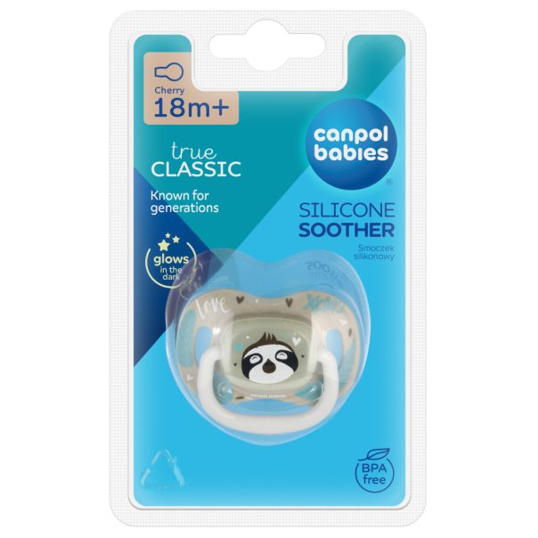 CANPOL Silikonska varalica 18m Exotic animals Lenjivac, siva/plava - 34-935_leni