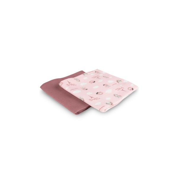 CANPOL Babies muslin pelena Bonjour Paris pink 2/1 70x70cm - 26-901_pin