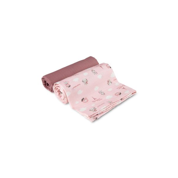 CANPOL Babies muslin pelena Bonjour Paris pink 2/1 70x70cm - 26-901_pin