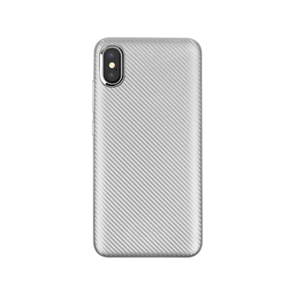 Maska za iPhone XS Max srebrna Carbon fiber - 030561