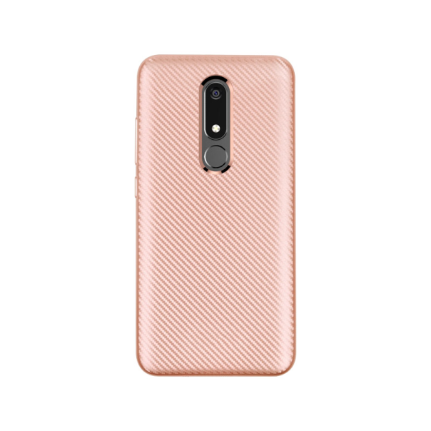 Maska za Nokia 51 Carbon fiber roze zlatna - 032741