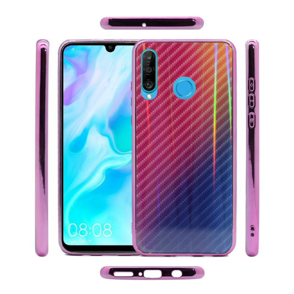 Maska za Huawei Y5 (2019)/ Honor 8S crveno Carbon glass crna - 038157-1-1