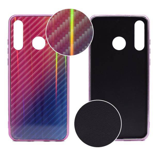 Maska za Huawei Y5 (2019)/ Honor 8S narandžasto Carbon glass crna - 038160-1